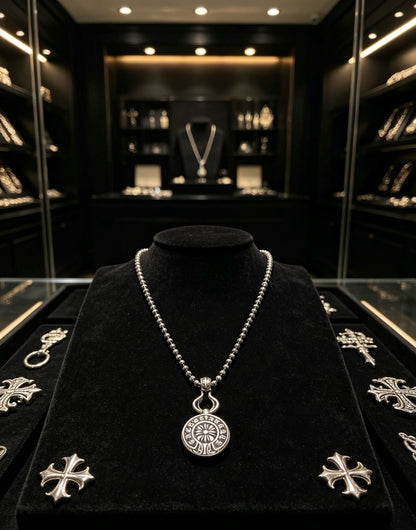 Chrome Hearts Sterling Silver Cross Necklace