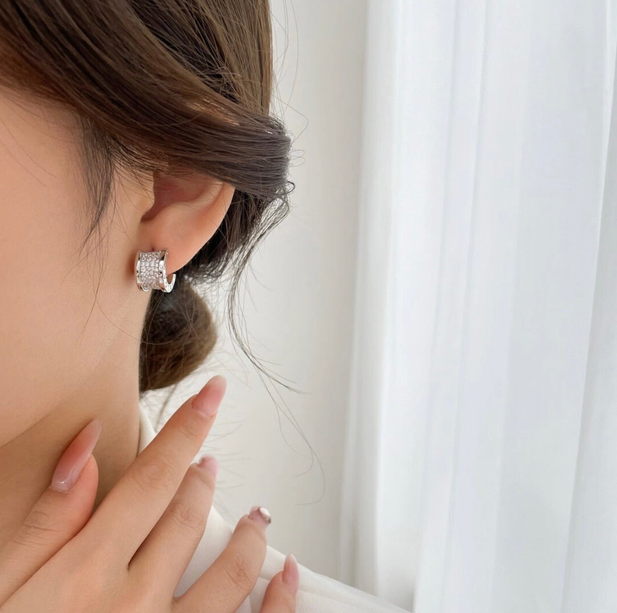 Bvlgari Silver Brass Earrings