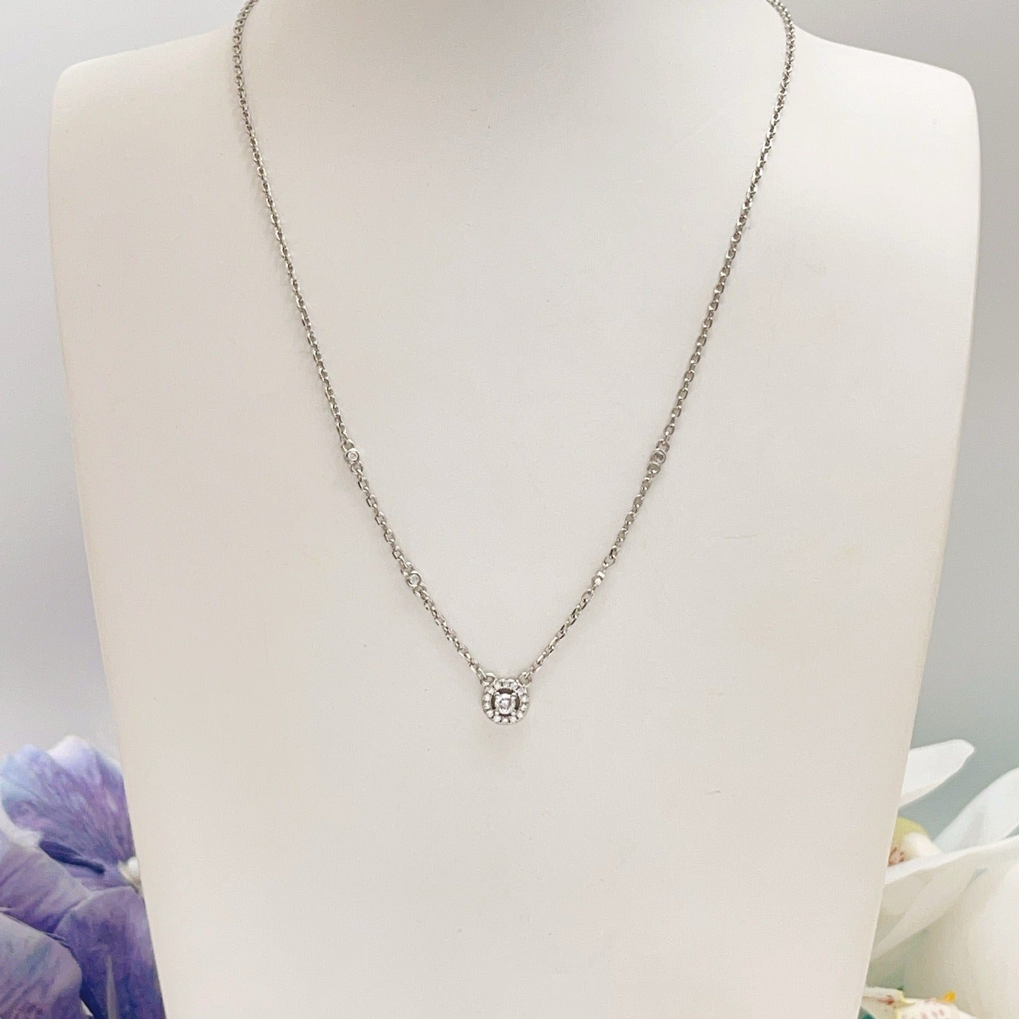 Messika Silver Brass Pave Necklace