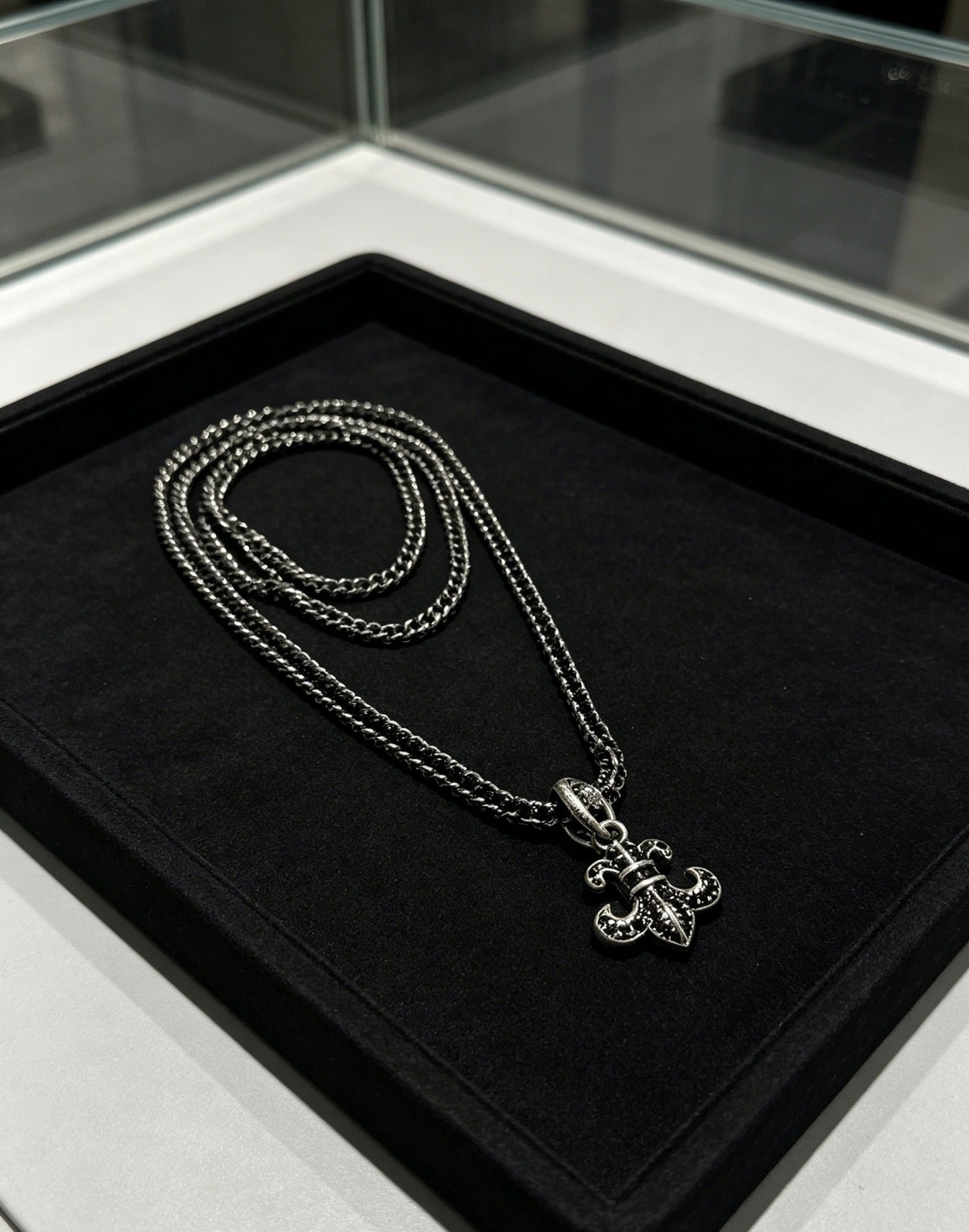 Chrome Hearts Sterling Silver Cross Necklace