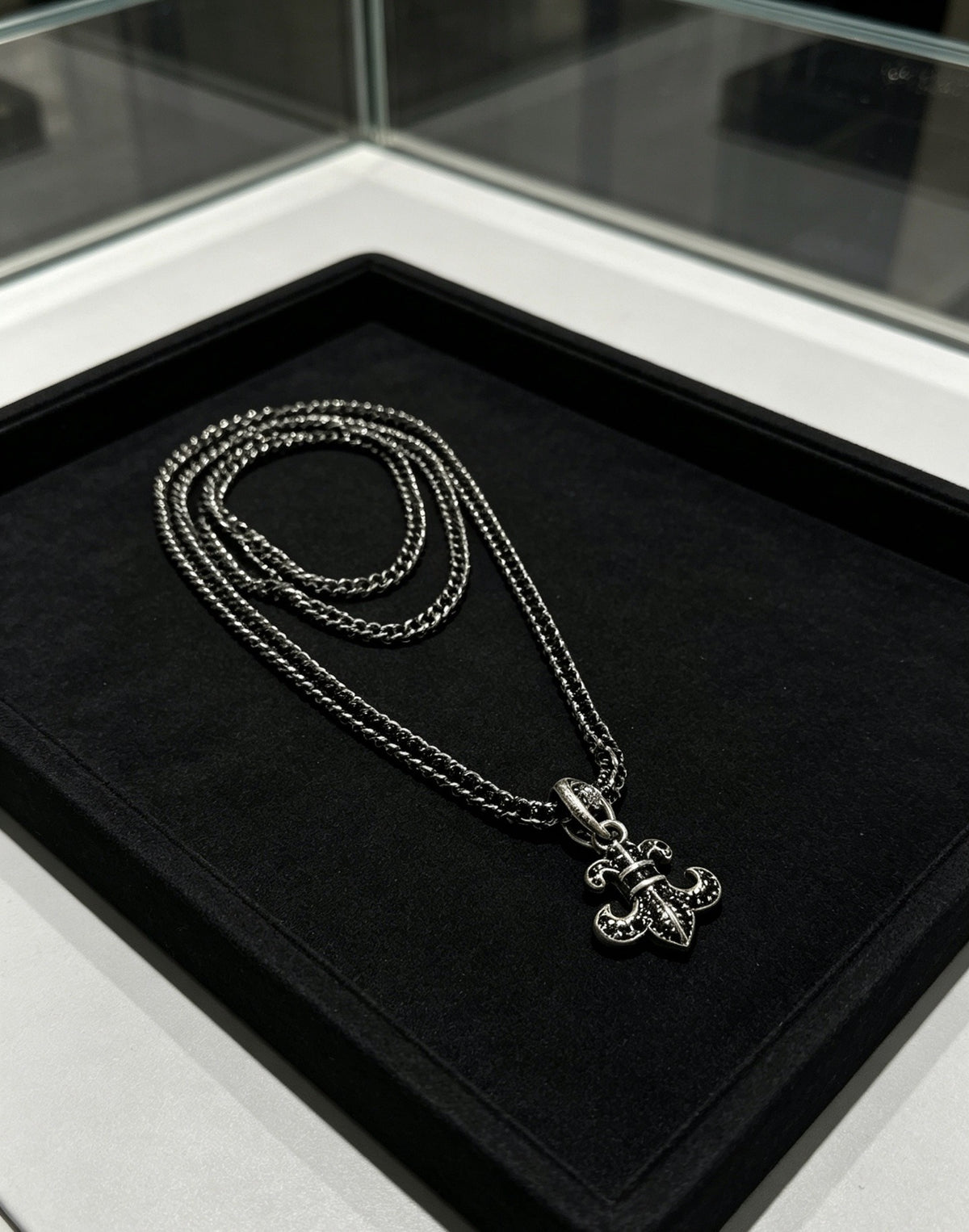 Chrome Hearts Sterling Silver Cross Necklace