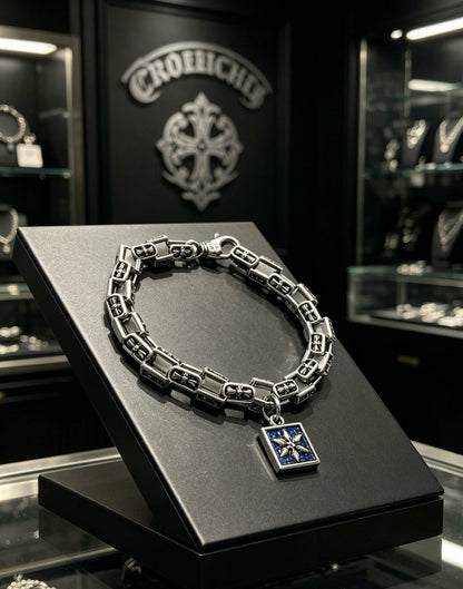 Chrome Hearts Sterling Silver Cross Bracelet