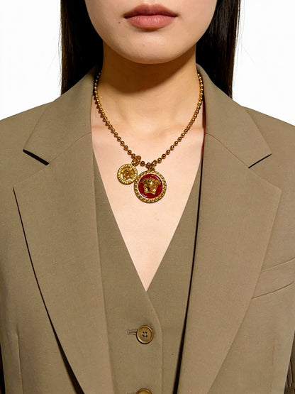 Versace Sterling Silver Chain Necklace