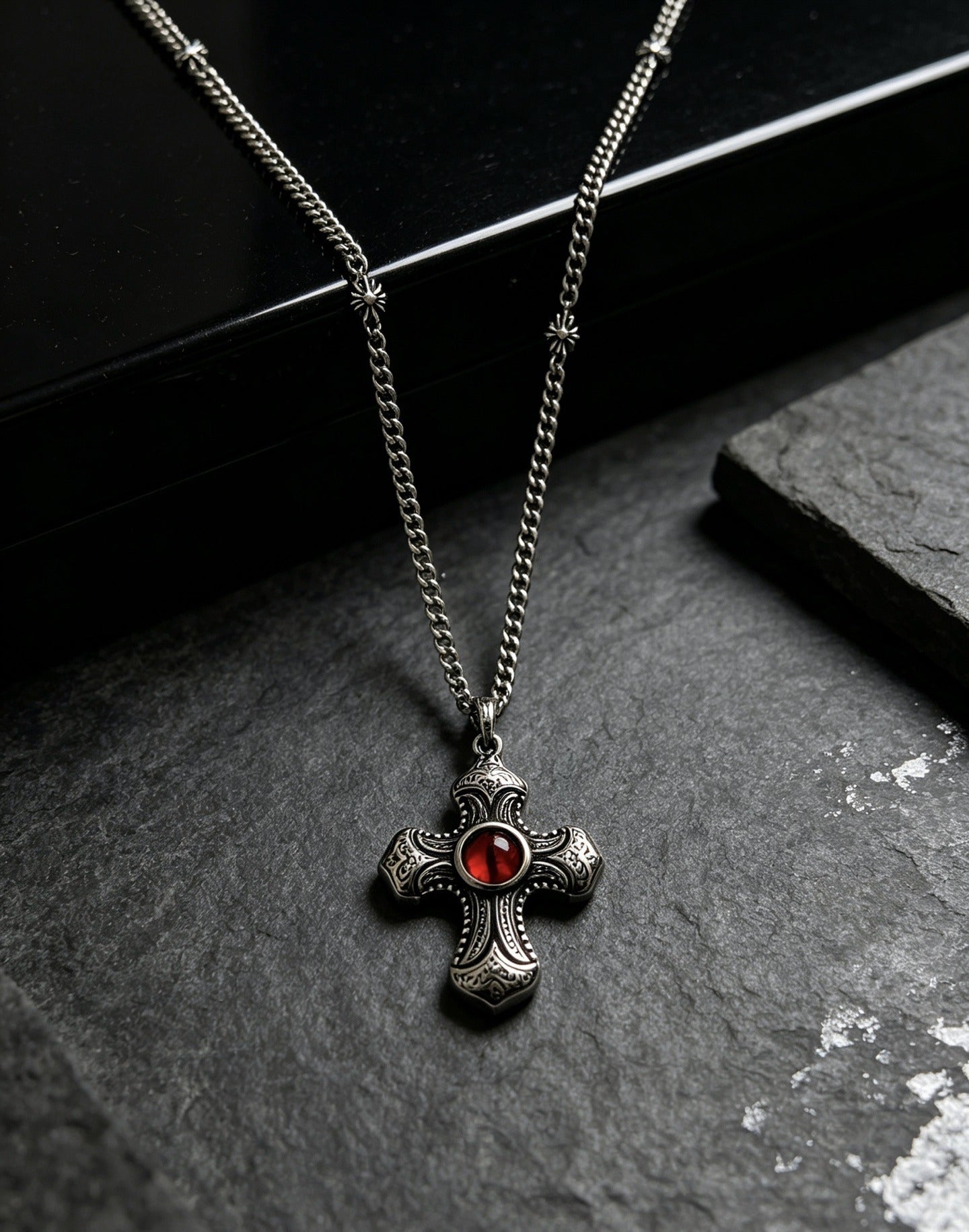 Chrome Hearts Sterling Silver Cross Necklace