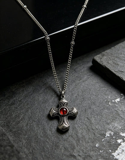 Chrome Hearts Sterling Silver Cross Necklace