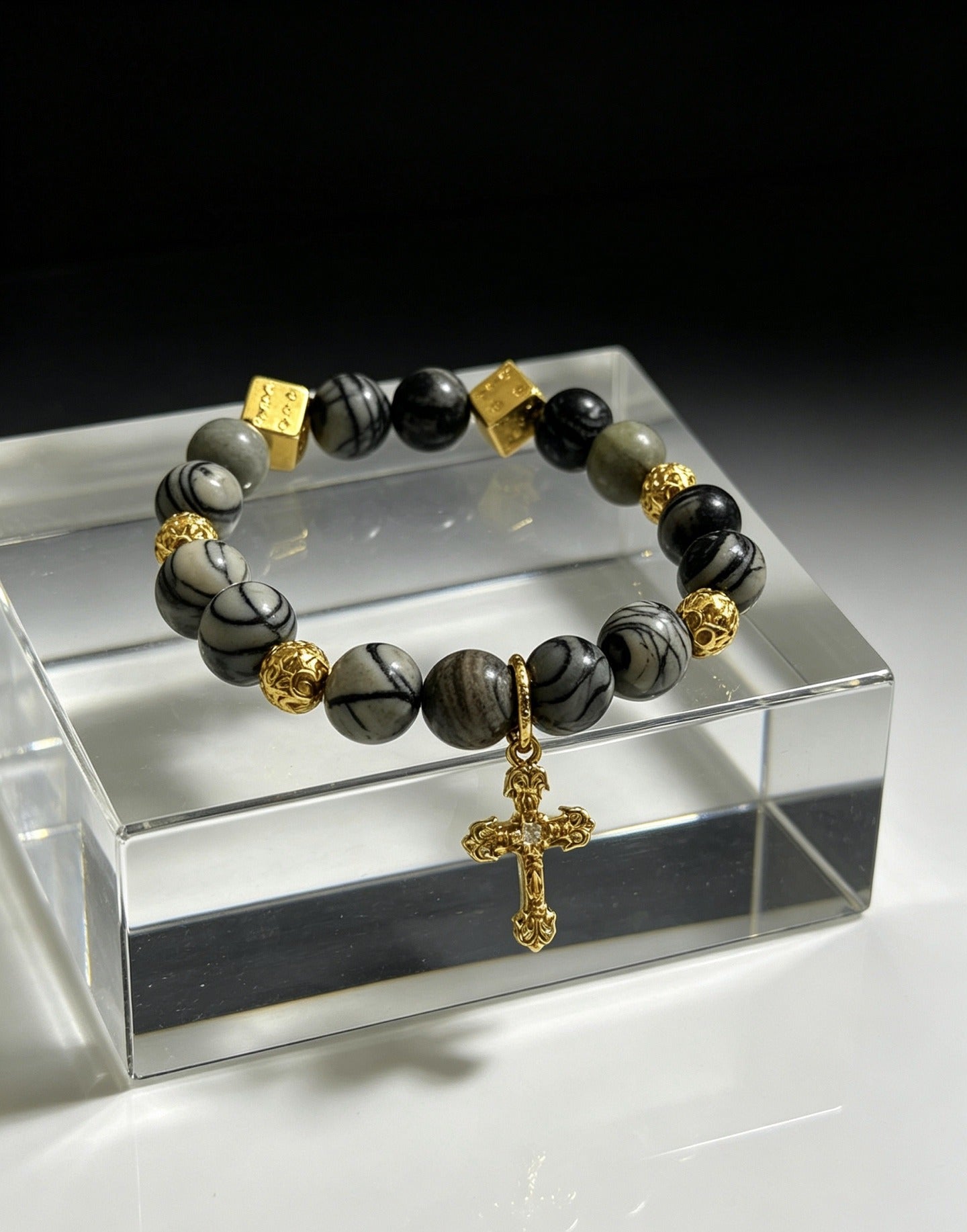 Chrome Hearts Sterling Silver Cross Bracelet